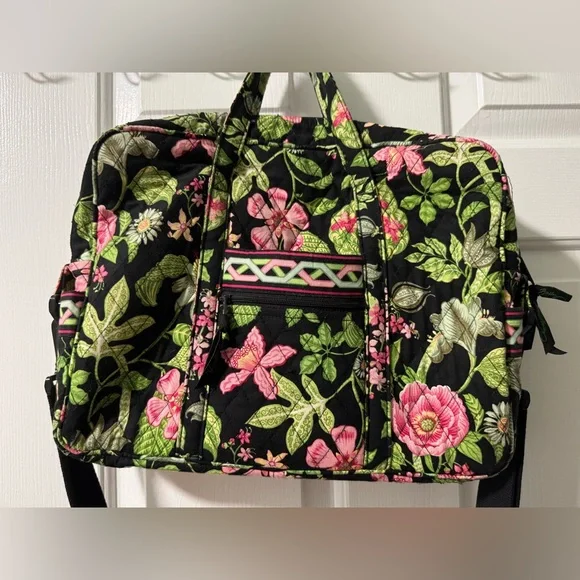 Vera Bradley Black & Pink Floral Laptop Bag - Picture 3 of 15